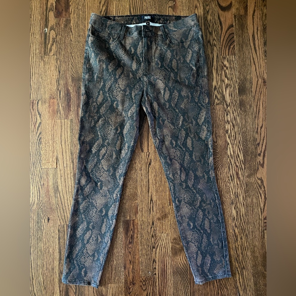 Paige high-waisted snake print jeans